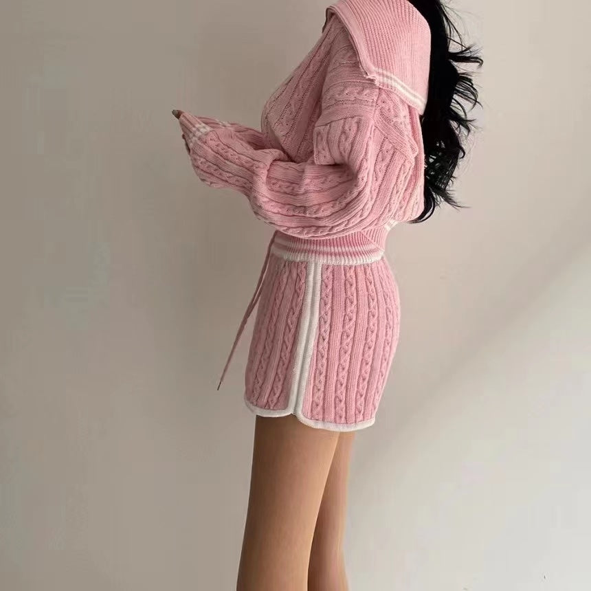 Roze Zomer/Kabel Knit Set